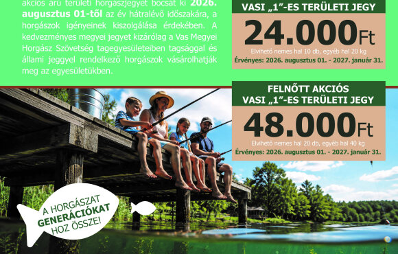 Mától kapható az akciós féléves horgászjegyünk!